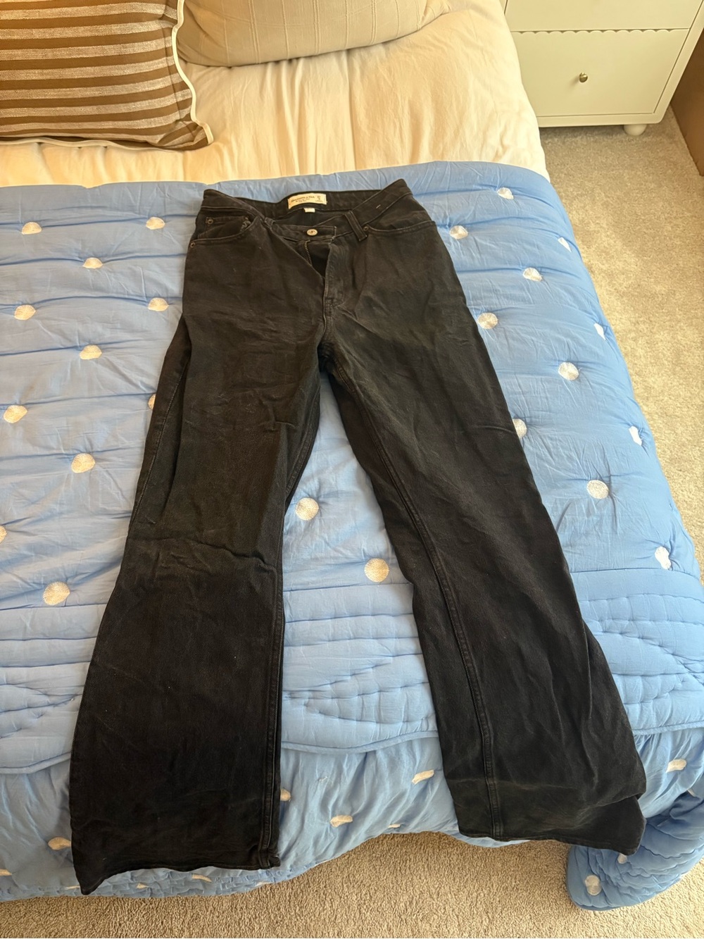 Abercrombie & Fitch Womens Black Jeans - Curve Love Flare Fit